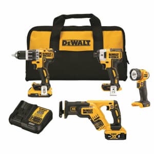 DeWalt 20V Max XR Li-ion Cordless 4-Tool Combo Kit for $519