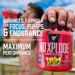 BSN N.O.-XPLODE Pre-Workout Supplement with Creatine, Beta-Alanine, and Energy, Flavor: Grape, 30 for $40