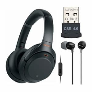 Sony WH-1000XM3 Wireless Noise-Canceling Over-Ear Headphones (Black, USA Warranty) with Sony in-Ear for $348