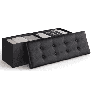 Songmics 43" Folding Storage Ottoman Bench for $28 Songmics 43" Folding Storage Ottoman Bench for $28
