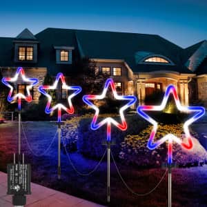 7.5" Star Patriotic LED Light 4-Pack for $20