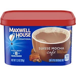 Maxwell House International Cafe Suisse Mocha Instant Coffee (7.2 oz Canisters, Pack of 4) for $4