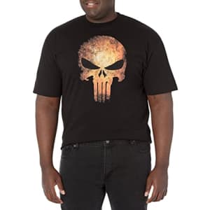 Marvel Big & Tall Classic Punisher RealSkull Men's Tops Short Sleeve Tee Shirt, Black, Large for $25