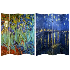 Oriental Furniture Van Gogh Reversible 6-Foot 4-Panel Room Divider for $124 Oriental Furniture Van Gogh Reversible 6-Foot 4-Panel Room Divider for $124