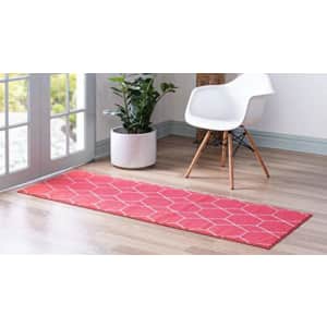 Unique Loom Trellis Frieze Collection Lattice Moroccan Geometric Modern Pink Runner Rug (2' 0 x 6' for $25