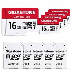 [Gigastone] 16GB 5-Pack Micro SD Card, Camera Plus, MicroSDHC Memory Card for Wyze Cam, Security for $35