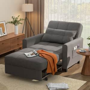 Latitude Run 3-in-1 Adjustable Upholstered Sleeper Sofa Bed for $250