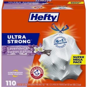 Hefty Ultra Strong 13-Gallon Trash Bags 110-Pack for $26