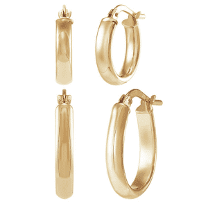 14K Gold Oval and Round Hoop Earrings for $87 for members