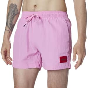 HUGO Square Logo Swim Trunk for $64