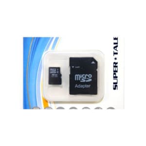 Super Talent 16 GB MicroSDHC Flash Memory with SD Adapter MSD16GST/R for $6