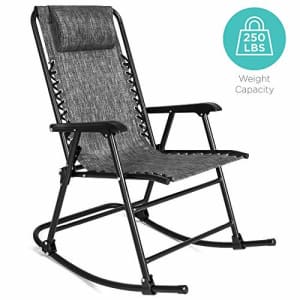 Best Choice Products Foldable Zero Gravity Rocking Patio Recliner Chair Gray for $117