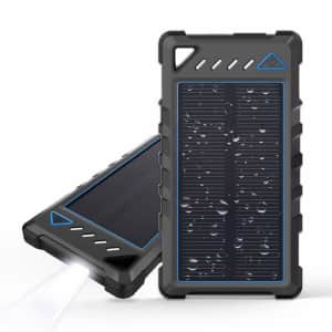 Beartwo 10,000mAh Dual-USB Solar Power Bank for $12