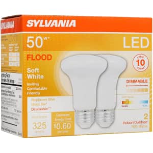 Sylvania LED Flood R20 Light Bulb 2-Pack for $8