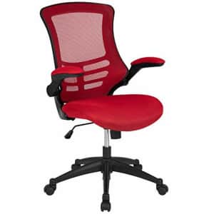 Flash Furniture Mid-Back Red Mesh Swivel Ergonomic Task Office Chair with Flip-Up Arms for $76