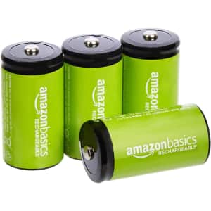 Amazon Basics C Cell Rechargeable Batteries 4-Pack for $13