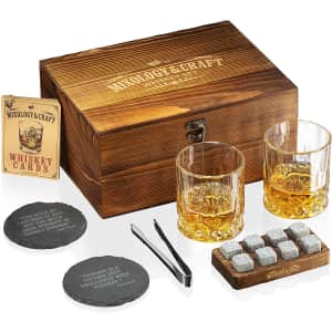 Mixology Whiskey Glass and Stones Gift Set for $26