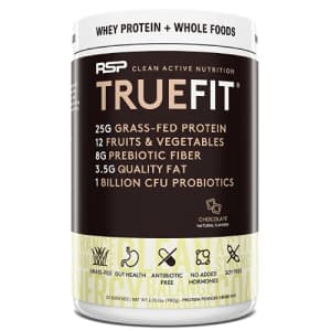 RSP TrueFit - Protein Powder Meal Replacement Shake, Premium Grass Fed Whey + Organic Fruits & for $46