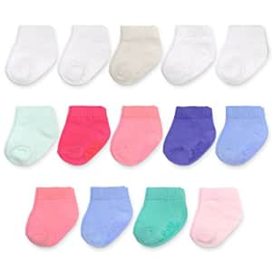 Fruit of the Loom Baby 14-Pack Grow & Fit Flex Zones Cotton Stretch Low Cut Socks - Unisex, Girls, for $13