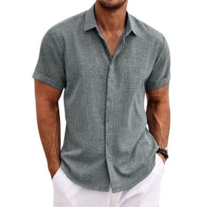 Koulb Men's Linen Shirt for $13