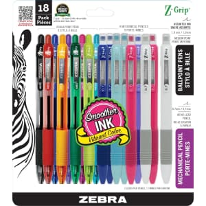 Zebra Z-Grip Ballpoint Pen 18-Pack for $6