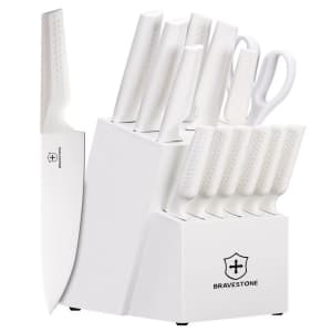 Bravestone 15-Piece Knife Set with Self-Sharpening Block for $26