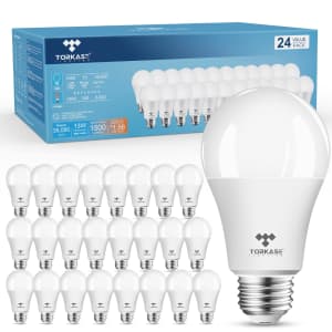 Torkase 13W Non-Dimmable A19 LED Bulb 24-Pack for $17