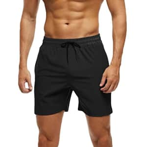 Men's Quick Dry Swim Trunks with Zipper Pockets for $12