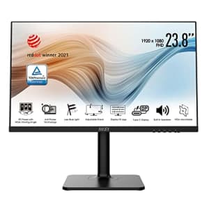 MSI Modern MD241P, 24", 1920 x 1080 (FHD), IPS, 75Hz, TUV Certified Eyesight Protection, 5ms, HDMI, for $128