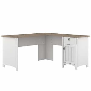 Bush Furniture Salinas L-Shaped Desk with Storage | Study Table with Drawers & Cabinets | Home for $200