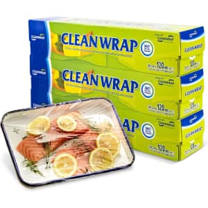 11.81" x 393.7-Foot Plastic Wrap 3-Pack for $11