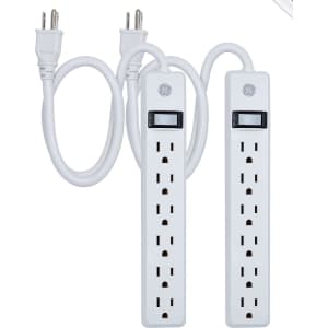 GE 2-Foot 6-Outlet Power Strip 2-Pack for $10 GE 2-Foot 6-Outlet Power Strip 2-Pack for $10