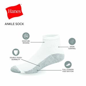 Hanes Men's Double Ankle Socks 12-Pair Pack, Available in Big & Tall for $10