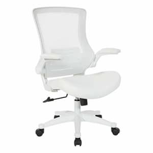 Office Star Screen Back Manager's Chair, White Faux Leather for $190