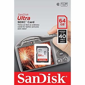 SanDisk Ultra 64GB Class 10 SDXC Memory Card Up To 40MB/s-SDSDUN-064G-G46 [Older Version] for $10