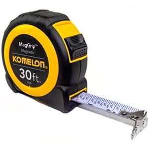 Komelon 7330; 30' x 1" Magnetic Neo MagGrip Tape Measure, Yellow/Black, 30-Feet for $37