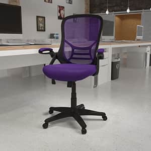 Flash Furniture High Back Purple Mesh Ergonomic Swivel Office Chair with Black Frame and Flip-up for $109