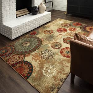 Mohawk 5x8-Foot Alexa Floral Ornamental Medallion Area Rug for $57 Mohawk 5x8-Foot Alexa Floral Ornamental Medallion Area Rug for $57