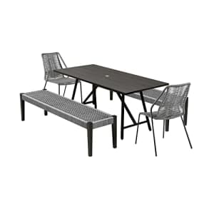 Armen Living Koala/Clip/Camino Modern Outdoor Patio Dining Set, 5 Piece, Dark Eucalyptus/Grey Rope for $1,524 Armen Living Koala/Clip/Camino Modern Outdoor Patio Dining Set, 5 Piece, Dark Eucalyptus/Grey Rope for $1,524