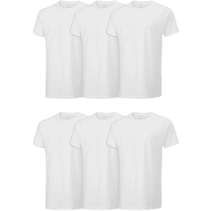 Fruit of the Loom Men's Eversoft Cotton Stay Tucked Crew T-Shirt 6-Pack for $18