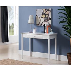 Kings Brand Furniture Wood Home & Office Parsons Desk with Drawer, White for $110
