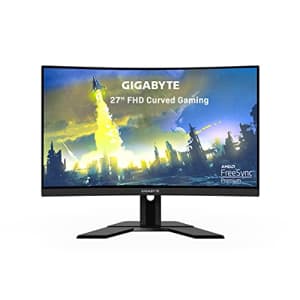 GIGABYTE G27FC A (27" 165Hz 1080P Curved Gaming Monitor, 1920 x 1080 VA 1500R Display, 1ms (MPRT) for $320