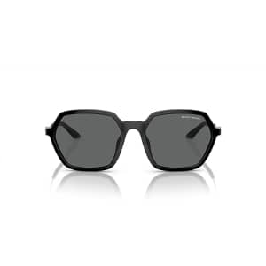 A|X ARMANI EXCHANGE Women's AX4139SU Universal Fit Hexagonal Sunglasses, Shiny Black/Dark Grey, 52 for $57