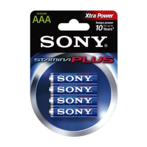 Sony Stamina Plus AAA Alkaline Batteries (4 Pack) for $20