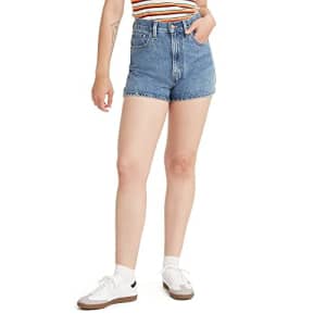 Levi's Women's High Waisted Mom Shorts, Amazing-Medium Indigo, 28 for $12