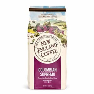New England Coffee Colombian Supremo, Medium Roast Ground Coffee, 11 Ounce (1 Count) Bag for $8