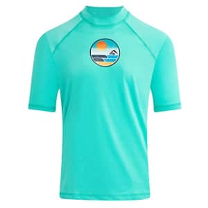 Kanu Surf Men's Standard Fiji UPF 50+ Short Sleeve Sun Protective Rashguard Swim Shirt, Vibrations for $14