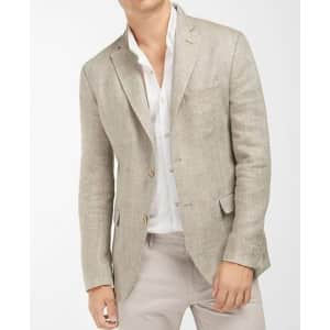 Men's Casual Tailored Fit Single Breasted Linen Blazer for $32