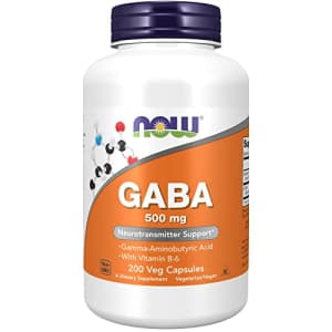 Now Foods NOW Supplements, GABA (Gamma-Aminobutyric Acid) 500 mg + B-6, Natural Neurotransmitter*, 200 Veg for $12
