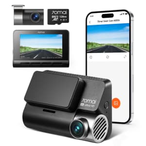 70mai 4K Dual Dash Cam for $90